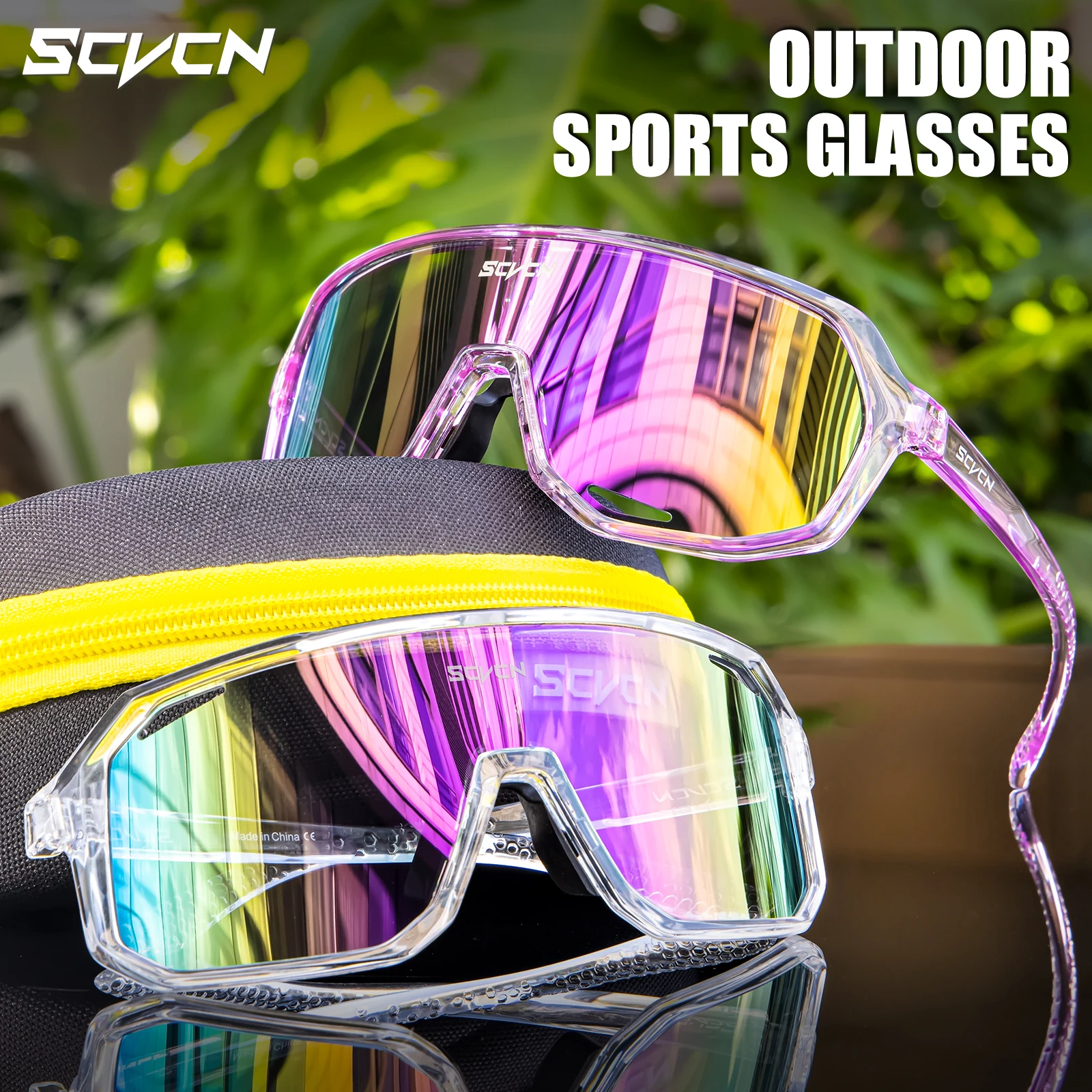 SCVCN Neue Heiße Outdoor Radfahren Gläser Fahrrad Sonnenbrille Männer UV400 Brillen Sport MTB Brille Fahrrad Frauen Reiten Wandern Brillen Image