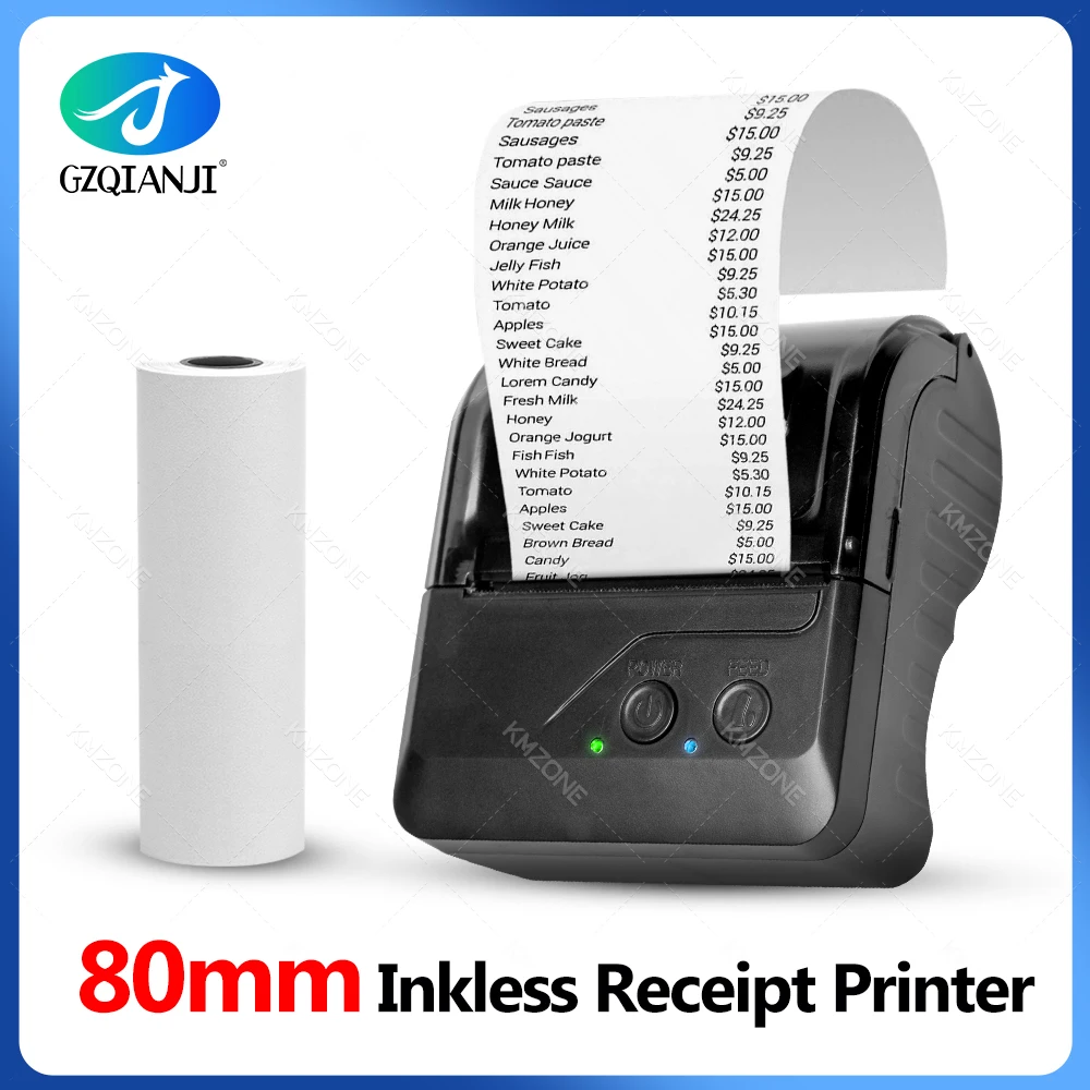 80 mm Thermodrucker, tragbares Quittungsticket, kabelloses Bluetooth, mobiles Taschenrechnungsgerät, Android Loyverse POS 3 Zoll Maker Image