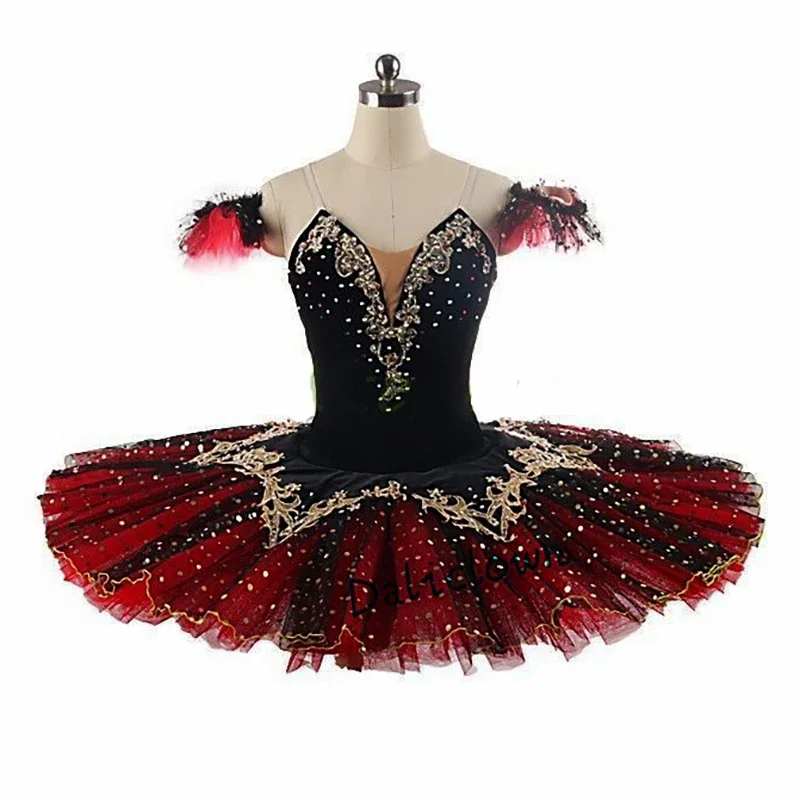 Schwarz rot profession elle Tutu la Esmeralda Leistung Ballett Tutu Platte Pfannkuchen Tutu Kleid Mädchen Kinder Ballerina Party Kostüm
