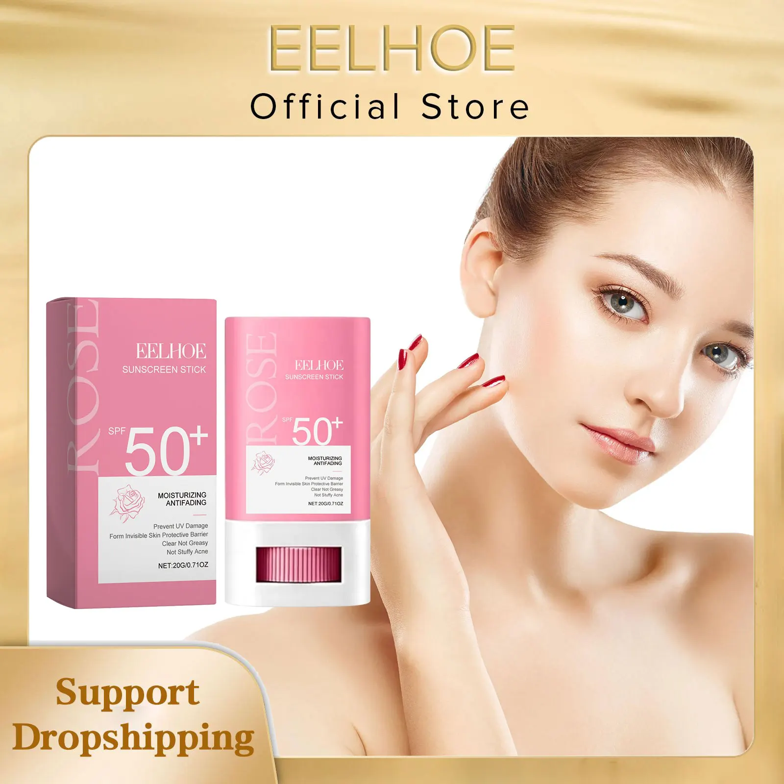 Eelhoe rosa Rosen Sonnenschutz Gesichts creme Outdoor Nicotinamid matt Sun Stick SPF 50 Sonnenschutz feuchtigkeit spendende Gesichts reparatur creme Image