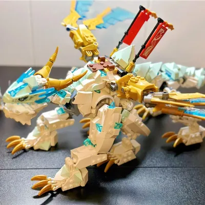 Kreative Eis Drachen Kreatur Modell Bausteine Fit71786 Zusammengesetzte Ziegel Kinder Spielzeug Image