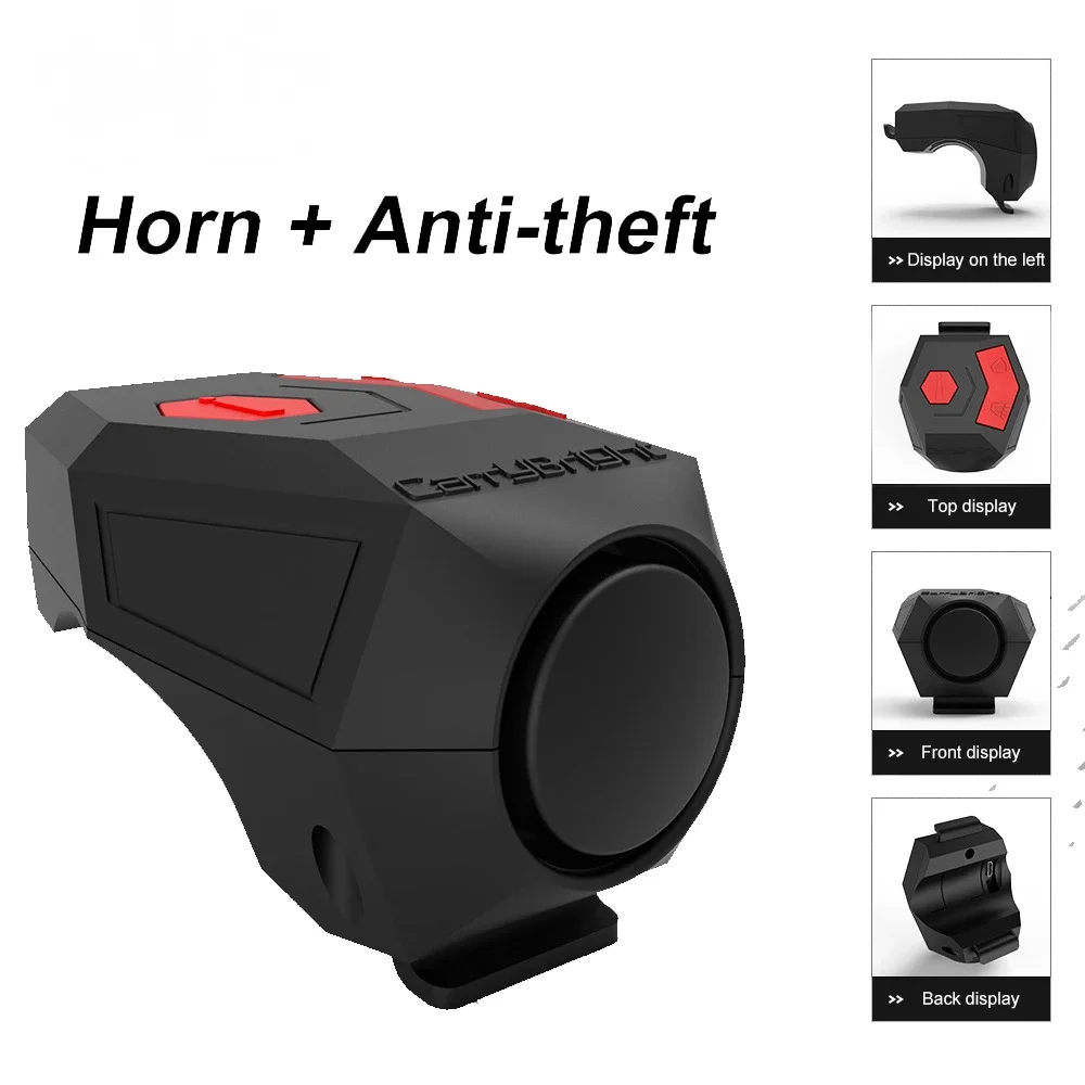 Campanello elettronico per clacson per bici Campanello antifurto per bicicletta ricaricabile 120db Clacson forte Anello di allarme per scooter da ciclismo impermeabile