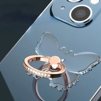 Universal Schmetterling Transparent Ring Halterung Silikon Telefon Ständer Halter für IPhone 12 11 X Xs 8 7 6 6 s Huawei Telefon Zubehör