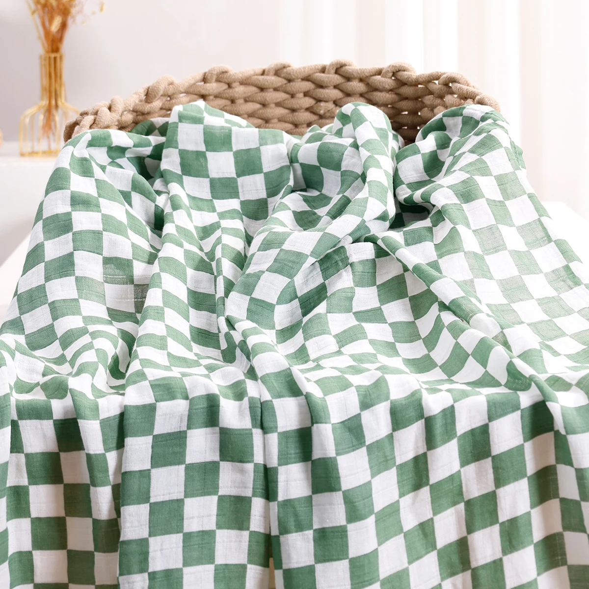 120*110CM Baby Musselin Decke Super Weiche Baby Wrap Für Neugeborene Image