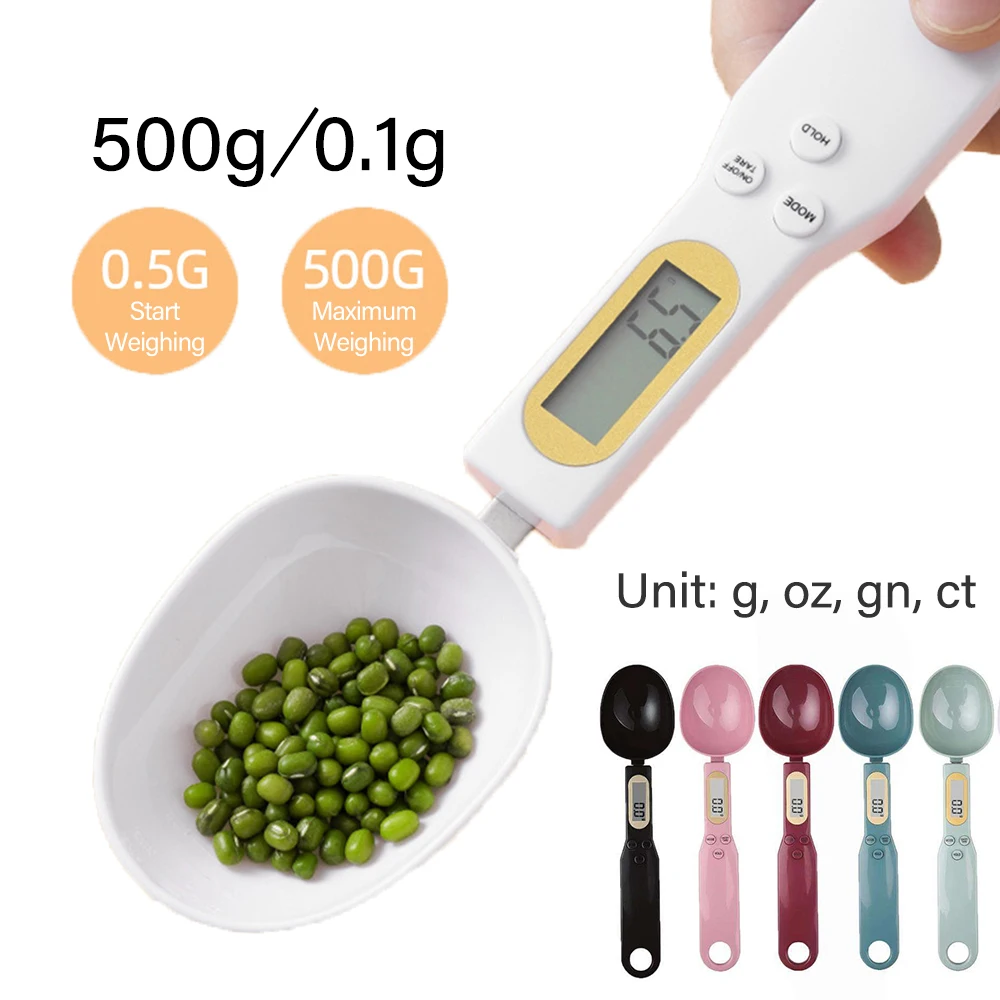 Cuillère à mesurer le poids 500g/0.1g, balance de cuisine numérique LCD Portable, cuillère à mesurer électronique des aliments, outil de cuisine pour la nourriture