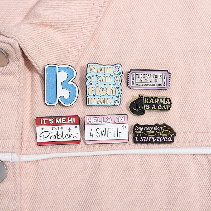 Kreative bunte englische Phrase Metall Brosche personalisierte Namensschild Styling Abzeichen einfache süße Buchstaben Pin Zubehör Image