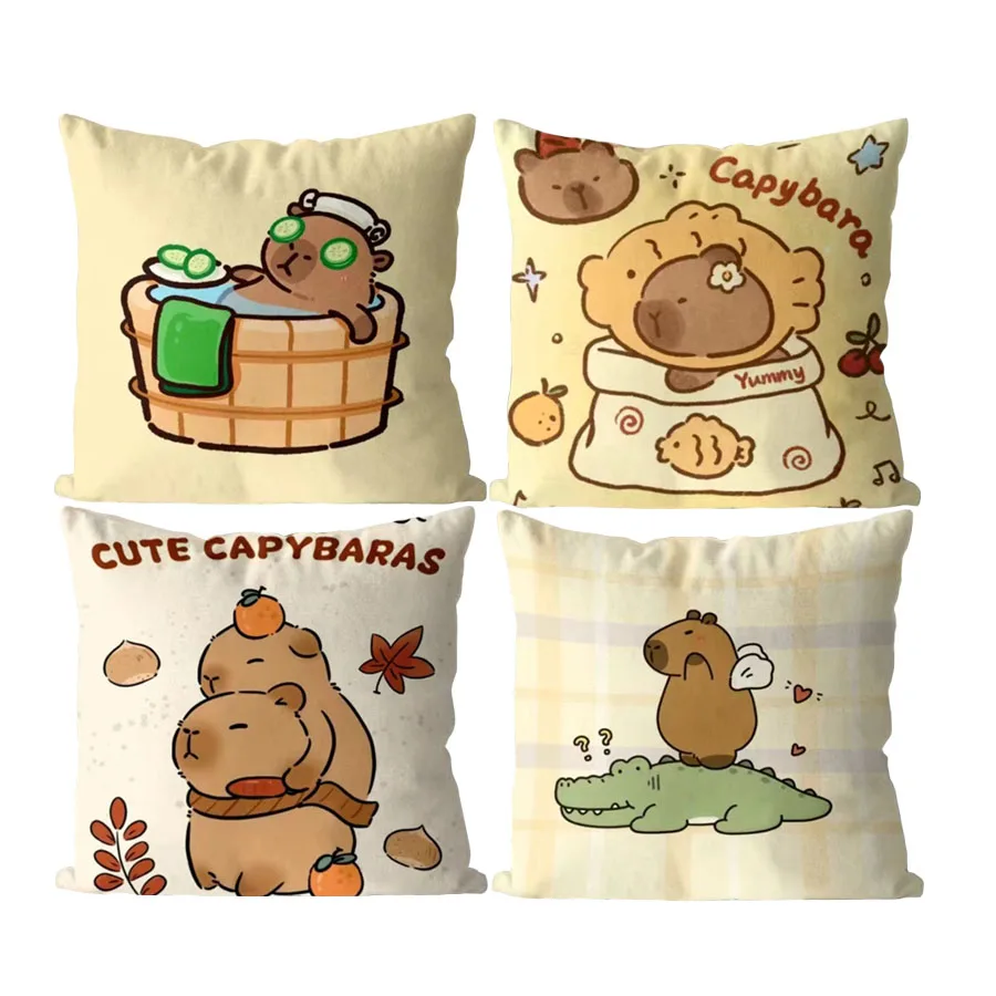 Capybara niedlichen Wurf kissen Cartoon quadratische Kissen Kawaii Anime weiche Taille Sofa Kissen Auto nach Hause Schlafzimmer Dekoration Image