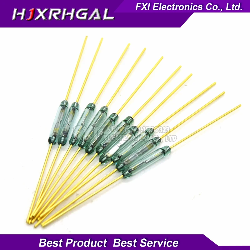 5PCS Reed Schalter 1,8*10mm Magnetische Control Schalter Grün Glas Reed Schalter Glas Schließer Kontakt Für sensoren MKA10110 Image
