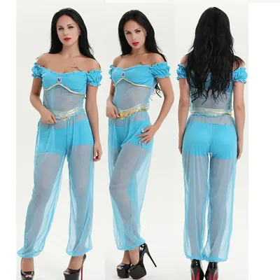 Arabische Prinzessin Jasmin Kostüm Frauen Aladdin Jasmin Cosplay Halloween Kostüme für Frauen