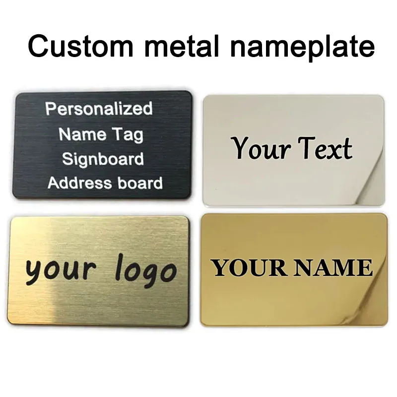 86 x 54 mm, individuelle Gravur für Visitenkarten aus Edelstahl 304, Namensschild, Identifikationsplatte, Briefkastenplakette, Haustiermonument Image
