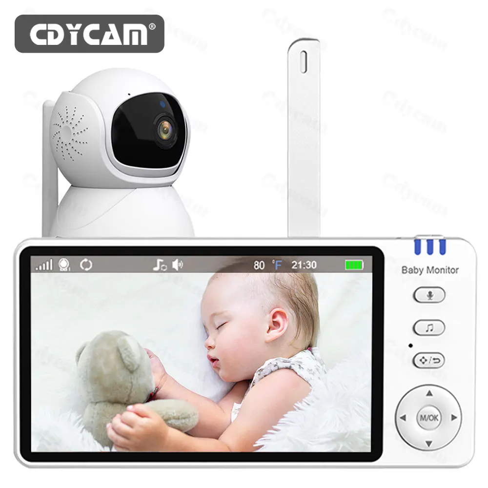 Cdycam abm570 5,0 Zoll Baby phone ips Bildschirm mit Nanny Ptz Kamera 2-Wege-Audio-Wiegenlied Kamera Babysitter Nachtsicht Sicherheit Image
