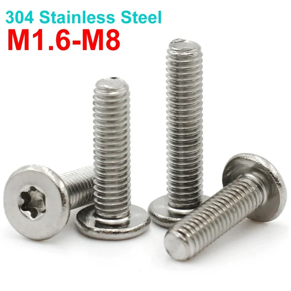 5–50 Stück M1,6 M2 M2,5 M3 M4 M5 M6 M8 304 (A2-70) Edelstahl CM Six-Lobe Torx Ultra Thin Super Low Flat Wafer Head Schraube Image
