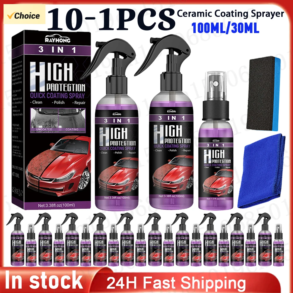 3 in 1 Auto Nano Keramik beschichtung 100ml Autolack Kratzer Reparatur Entferner Auto Nano Sprüh glas hydrophobe Beschichtung Autolack pflege Image