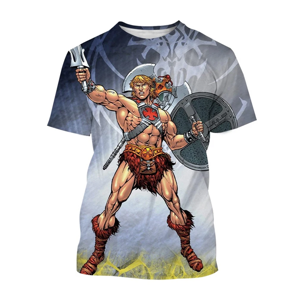 Heiße Verkäufer Cartoon Anime He-Man Universum Master T-Shirt 3D-Druck Unisex Kind lässig Straße Hip Hop Persönlichkeit Kurzarm Top