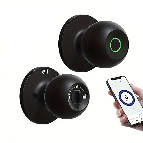 pomello biometrico per porta intelligente con controllo dell'app tuya, blocco sicuro delle impronte digitali per gli uffici degli appartamenti del guardaroba della camera da letto