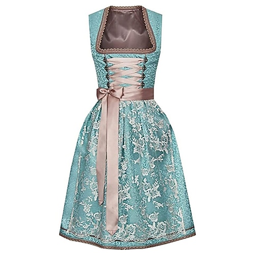 Oktoberfest Kleid Dirndl Trachtenkleider Dienstmädchen Bayerisch Deutsch München Wiesn Damen Stoff im traditionellen Stil Ohne Bluse Image