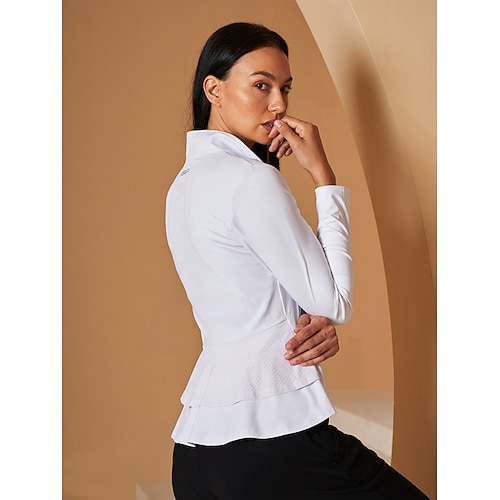 Damen Golfjacke Yan-pink Graues Rosa Schwarz Langarm Oberteil Damen-Golfkleidung, Kleidung, Outfits, Kleidung Image