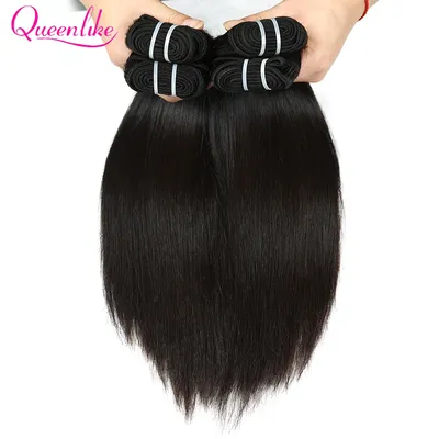 Queenlike 20 22 24 26 inch 15A Double Drawn Vietnamese Raw Straight Human Hair Bundles Top Quality