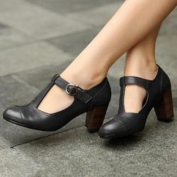 Femme Chaussures à Talons Escarpins Chaussures habillées Baby Grandes Tailles Casual du quotidien Couleur unie Couleur Pleine Boucle Talon Bottier Rétro Vintage Rétro Décontractées Marche Cuir PU