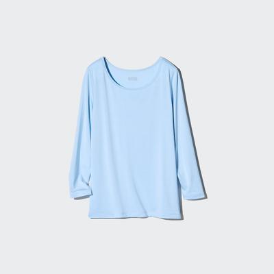Uniqlo - Heattech Scoop Neck T-Shirt - Blue - 7-8Y