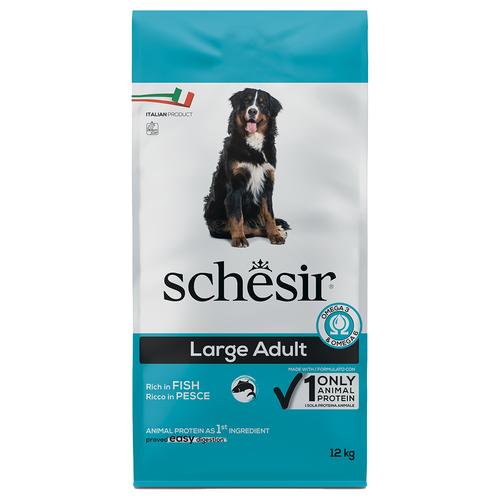 12kg Schesir Dog Large Adult mit Fisch Hundefutter trocken