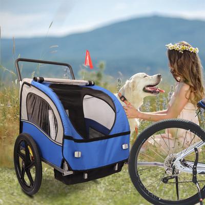 2-in-1 Double 2 Seat Bicycle Bike Trailer Jogger Stroller