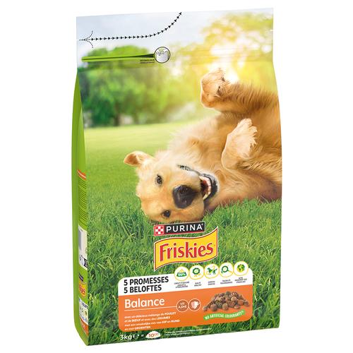 3kg Purina FRISKIES Balance Hund mit Huhn, Rind und Gemüse Hundefutter trocken