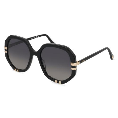 Chloé CH0105S Unisex-Sonnenbrille Vollrand Achteckig Bio-Acetat-Gestell, schwarz