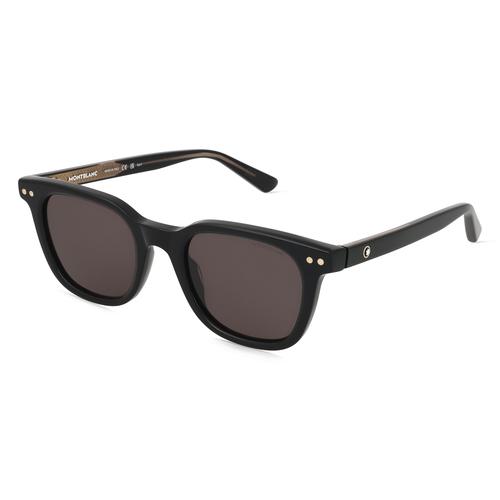 Montblanc MB0320S Herren-Sonnenbrille Vollrand Rund Recycled Acetat-Gestell, schwarz