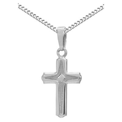 Kette mit Anhänger FIRETTI "Schmuck Geschenk Silber 925 Halsschmuck Halskette Panzerkette Kreuz", silber (silberfarben),