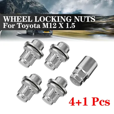 5Pcs Wheel Lug Bolt Stud Nut Car Locking Wheel Bolt Nuts M12 x 1.5 For Toyota Aluminum Alloy Wheel