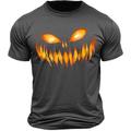Halloween Smorfia Nero Bianco Grigio scuro maglietta Per uomo Grafico 100% cotone Camicia Sportivo Classico Camicia Manica corta Maglietta comoda Estate Primavera Abbigliamento di stilista S M L XL