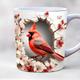 tazza di caffè con uccelli tazze da caffè con illusione 3D, tazza regalo con animali tazza da viaggio divertente tazza da bere arredamento da scrivania, tazza da tè in ceramica da 11,2 once, regali di