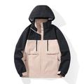 Per uomo Giacca Softshell Giubbino da escursione All'aperto Color Block Antivento Resistente all'acqua Giacca a vento Viaggi Nero Avorio Rosa Cachi