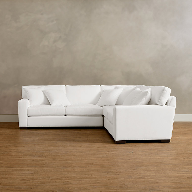 Salem Upholstered Sectional - Pre-Configured, Fabric, Fabric / 4 Piece Wedge Sectional, Crypton Chenille Snow / 4 Piece Wedge Sectional - Grandin Road