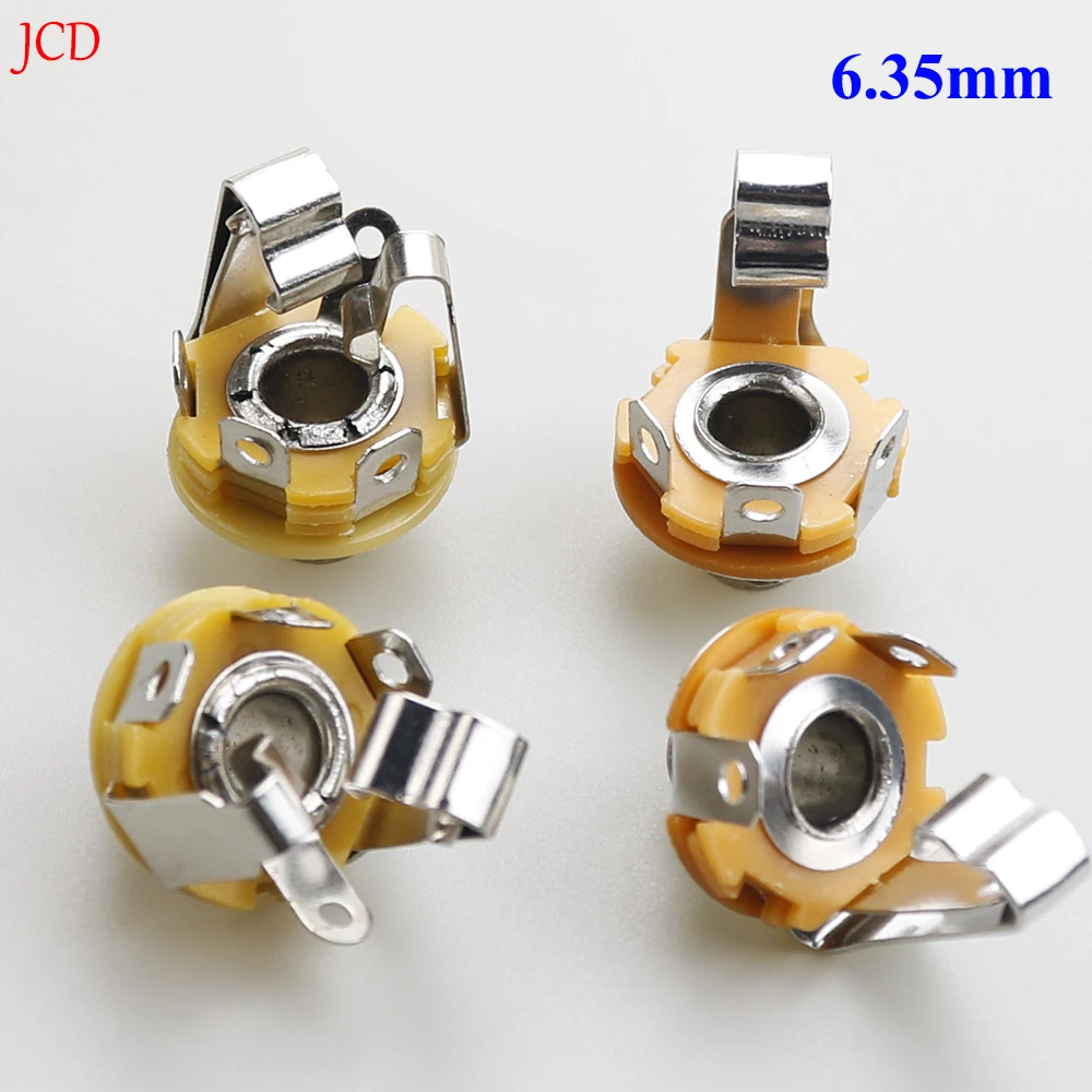 5 stücke 1/4 "6,35mm Mono stereo 4 6 pin Pol Weibliche Panel Mount steckdose Stecker 6,5 Audio kabel Jack stecker Solder Adapter Image