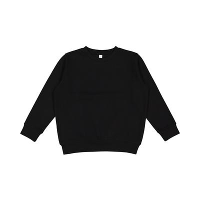 LAT L2225 Youth Elevated Fleece Crew T-Shirt in Black size Large | Cotton/Polyester Blend 2225, 2225LA