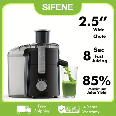 SiFENE Compact Centrifugal Juicer with 3-Speed Settings, Fast Juicer Machine for Fruit & Veggie,