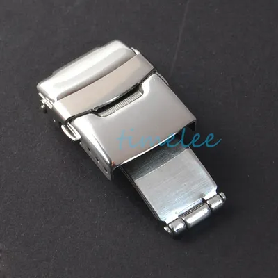 16mm 18mm/24mm Edelstahl Uhren armbänder Einsatz Schnallen verschluss silberner Faltband verschluss