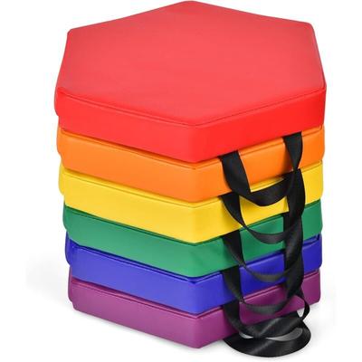 Goplus - 6er Set Bodenkissen, Sitzkissen mit Ergonomischem Griff, Perlbaumwolle, Image
