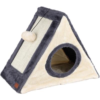 Spetebo - Katzenhaus mit Kratzbrettern aus Sisal - 42 x 35 cm - Katzenhöhle mit Spielball Image