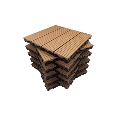 Mccover - Paket Terrassenfliesen 1 m² aus Holzverbundstoff Modular (11 Fliesen 30 x 30 cm ) - Farbe