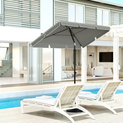 Woltu - 200x120cm Sonnenschirm Marktschirm Terrassenschirm Strandschirm, höhenverstellbar, 45° Image