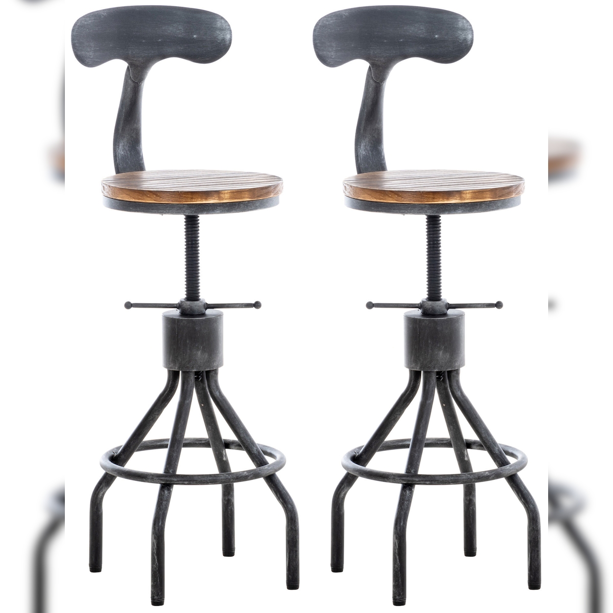 CLP 2er Set Barhocker Hanam antik silber Image