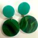 J. Crew Jewelry | J.Crew J Crew Acrylic Door Knocker Drop Disc Statement Earrings In Malachite Htf | Color: Gold/Green | Size: Os