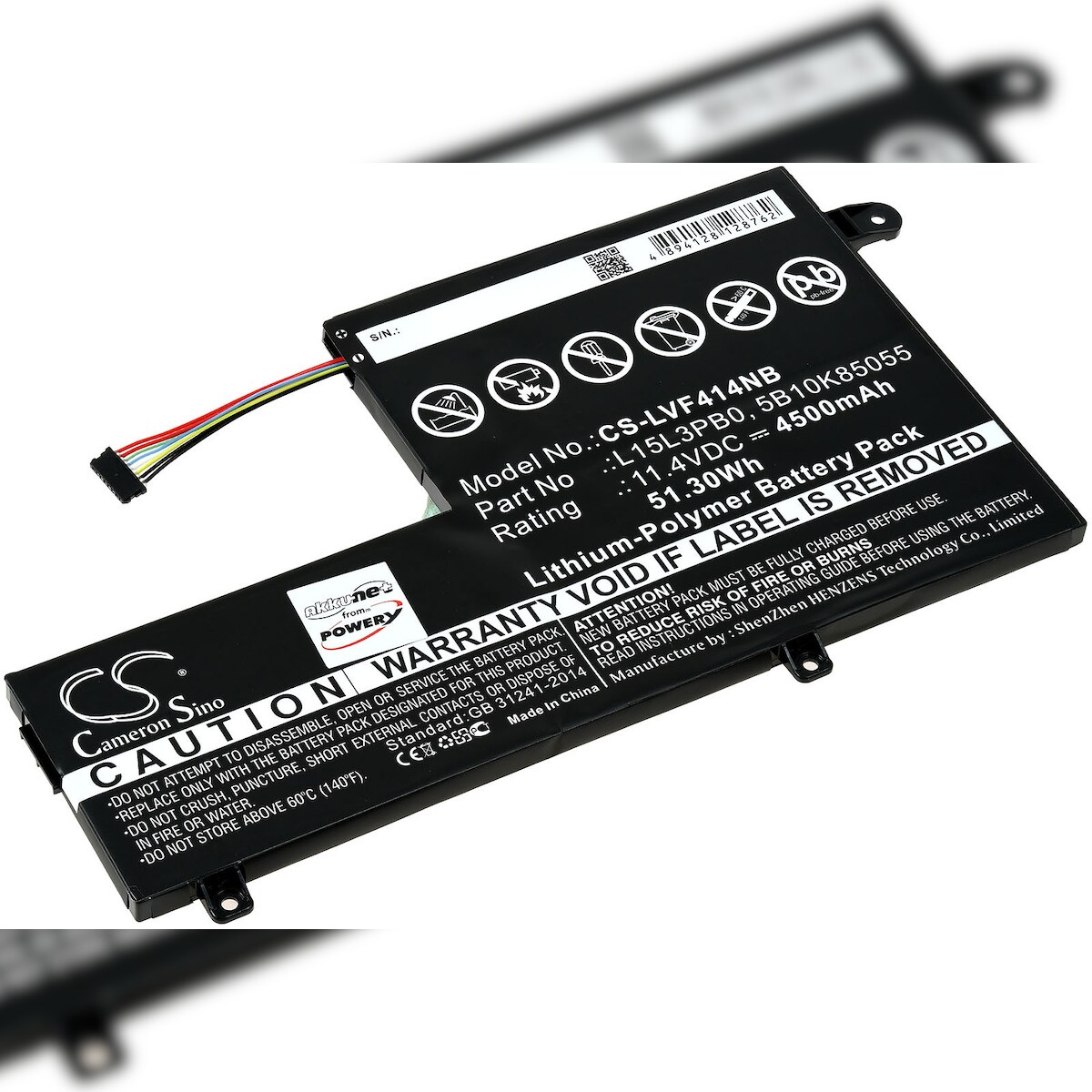 Powery Akku für Laptop Lenovo IdeaPad 330S-15IKB(81F500QEGE) Image