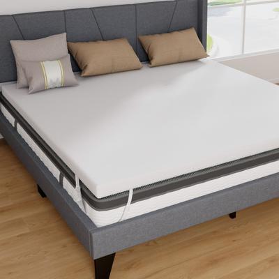 Costway 3 Inch Gel-Infused Memory Foam Mattress Topper with Removable Cover-King Size