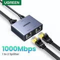 UGREEN 1000Mbps RJ45 Splitter da 1 a 2 Adattatore Ethernet Connettore Lan RJ45 Splitter Switch Accoppiatore per PC Laptop TV Box Router