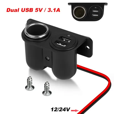 Auto Ladegerät Adapter DC 5V 3,1 A Dual USB Ports Buchse Auto Zigarette Leichter Lade Multi Stecker Image