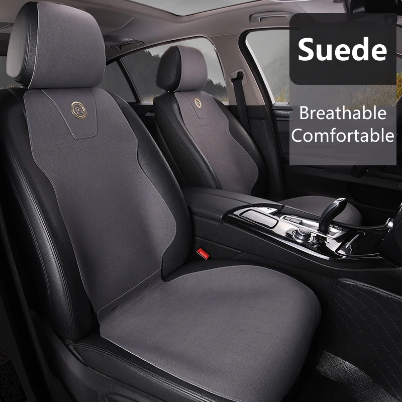 Wildleder Autos itz kissen Belüftung bequeme atmungsaktive langlebige vier Jahreszeiten universelle integrierte Auto Vordersitz bezug Image